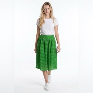 kate spade Bright Green Eyelet Midi Skirt